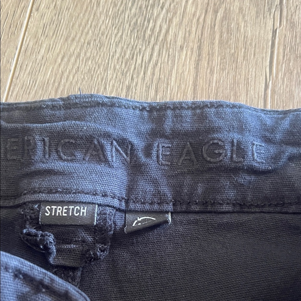 American Eagle Outfitters Black Denim Jeans with Branded Waistband